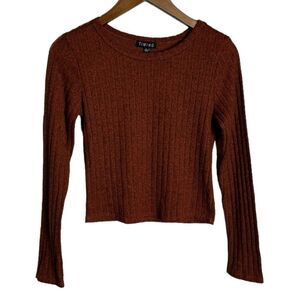 Timing Dark Orange Cropped Sweater size Large
